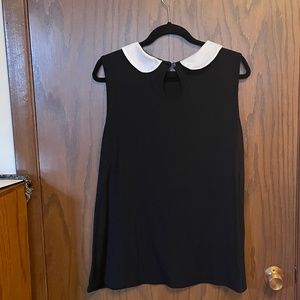 Torrid Black Tank with White Peter Pan Collar